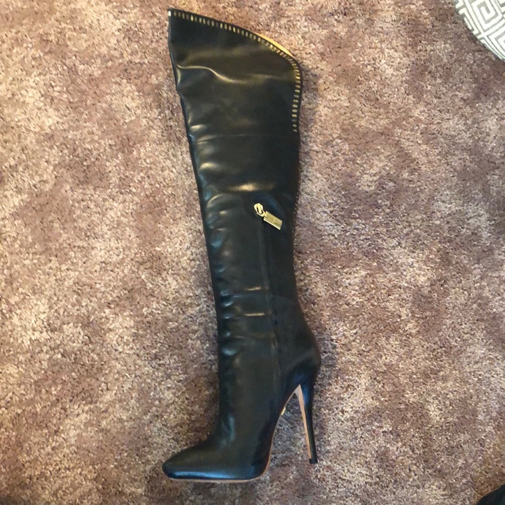💥💥L.A.M.B. Black leather over the knee boots 6.5 - Picture 2 of 8